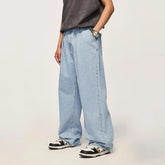 Retro Washed Straight Denim Leg Jeans